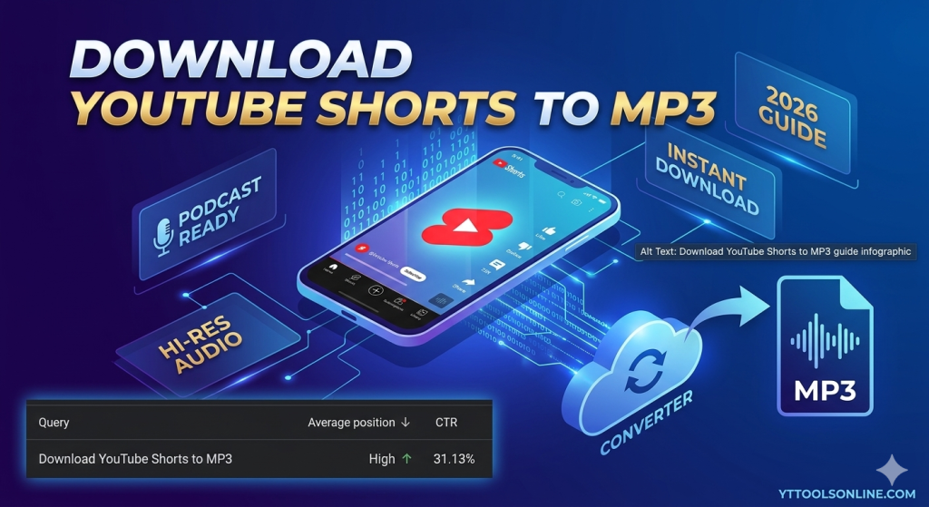 Download YouTube Shorts to MP3 guide infographic